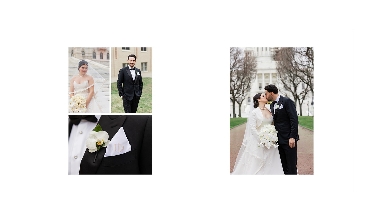 Ballroom at the Providence G wedding storybook album designed by Rhode Island wedding photographer Sara Zarrella Photography 