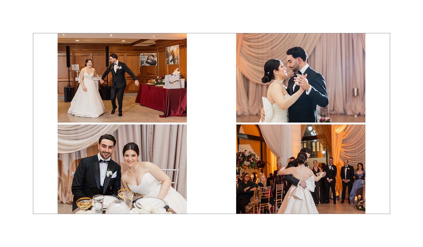 Ballroom at the Providence G wedding storybook album designed by Rhode Island wedding photographer Sara Zarrella Photography 