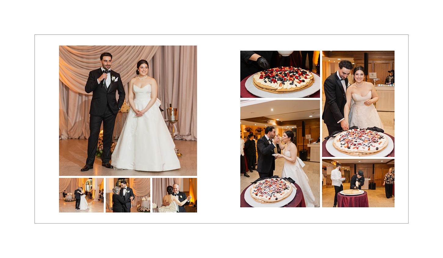 Ballroom at the Providence G wedding storybook album designed by Rhode Island wedding photographer Sara Zarrella Photography 