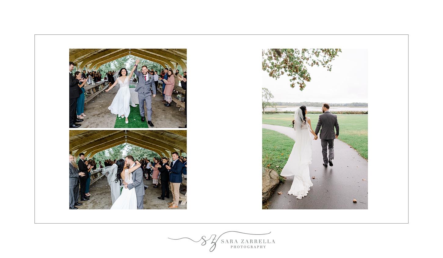 Colt State Park wedding storybook album designed by RI wedding photographer Sara Zarrella Photography