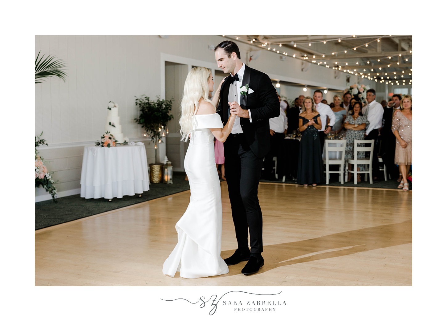 bride and groom dance during Narragansett, RI wedding reception