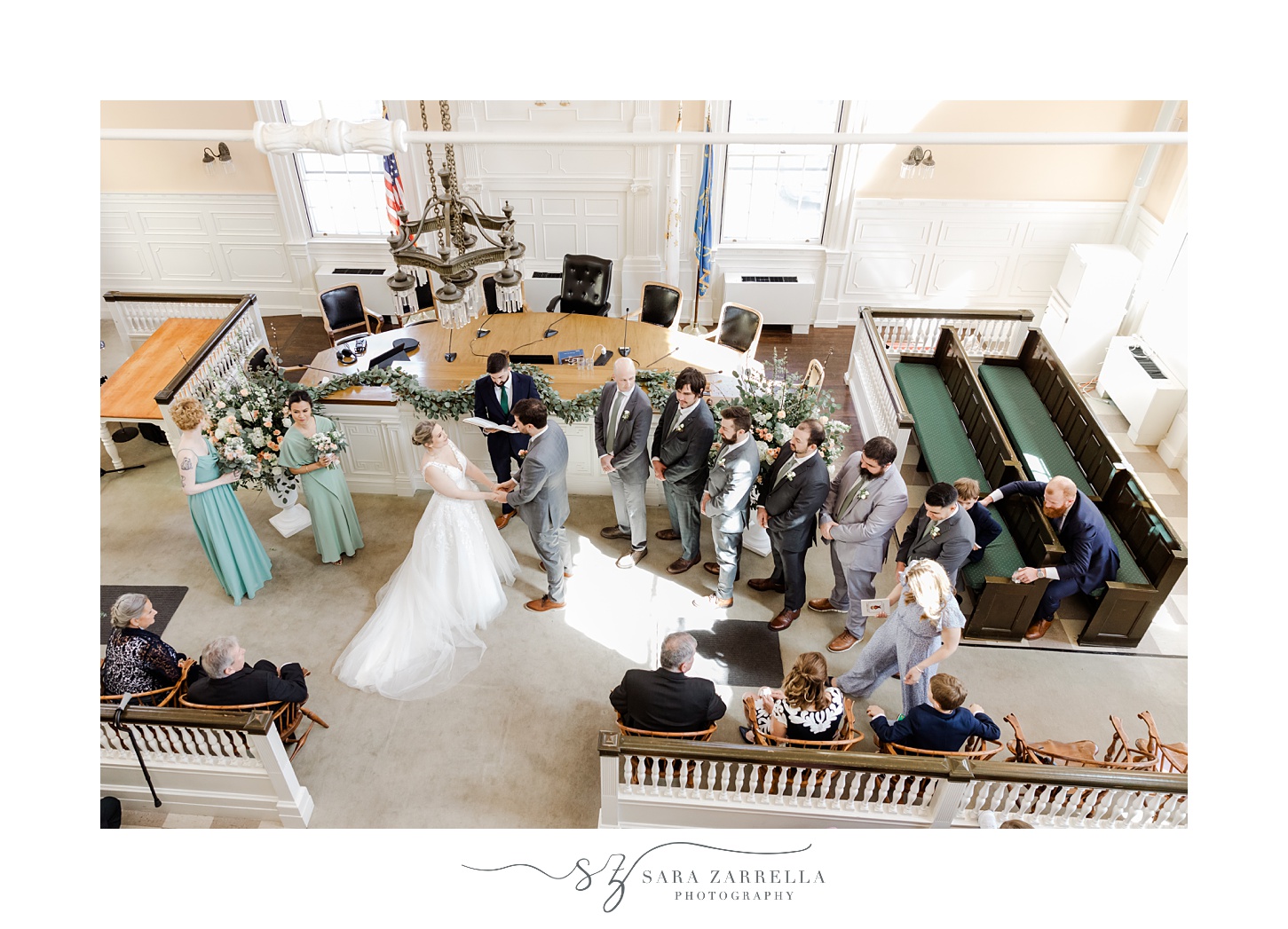 wedding ceremony at East Greenwich Town Hall