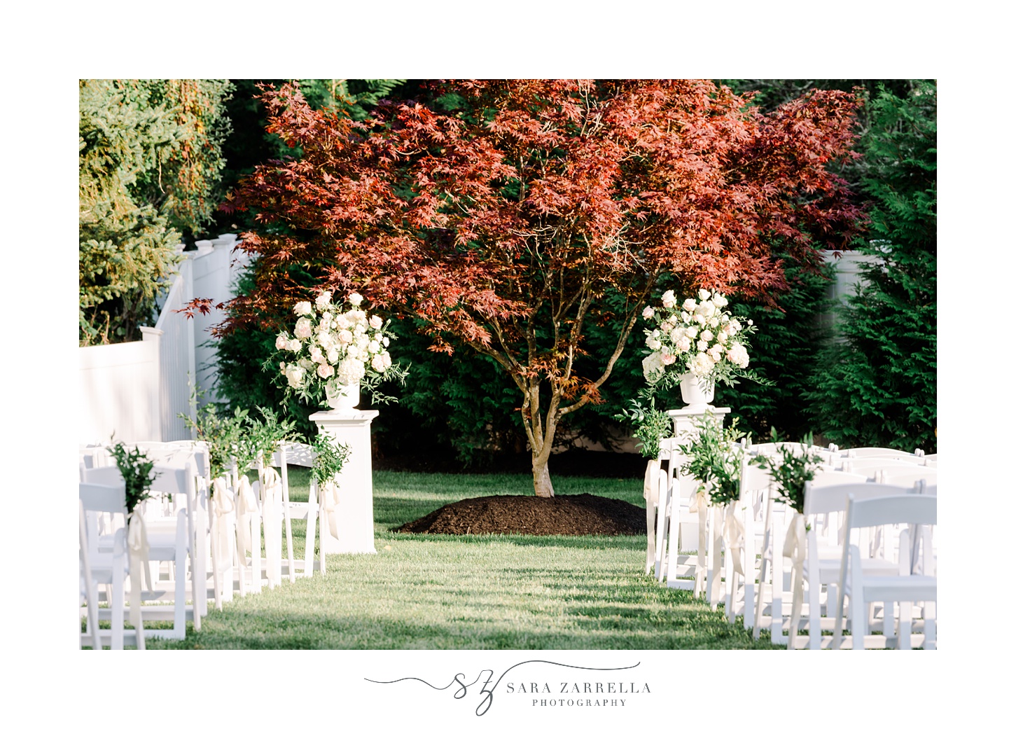 site for backyard wedding ceremony in Cranston RI
