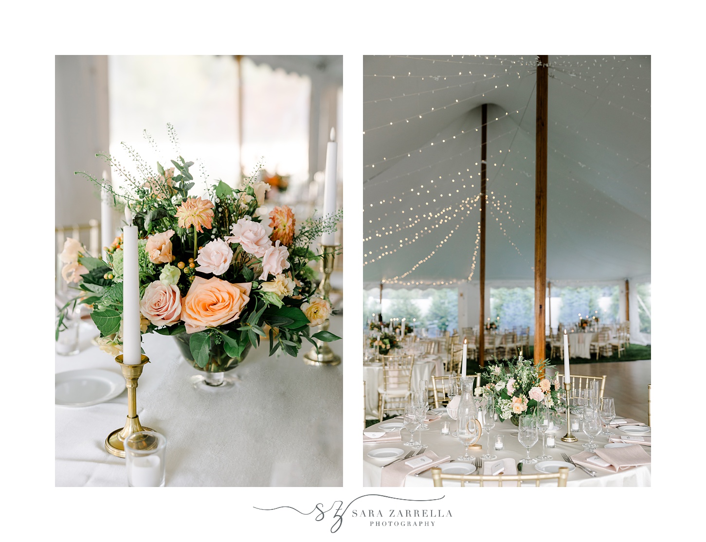 tented wedding reception on backyard lawn in Cranston RI