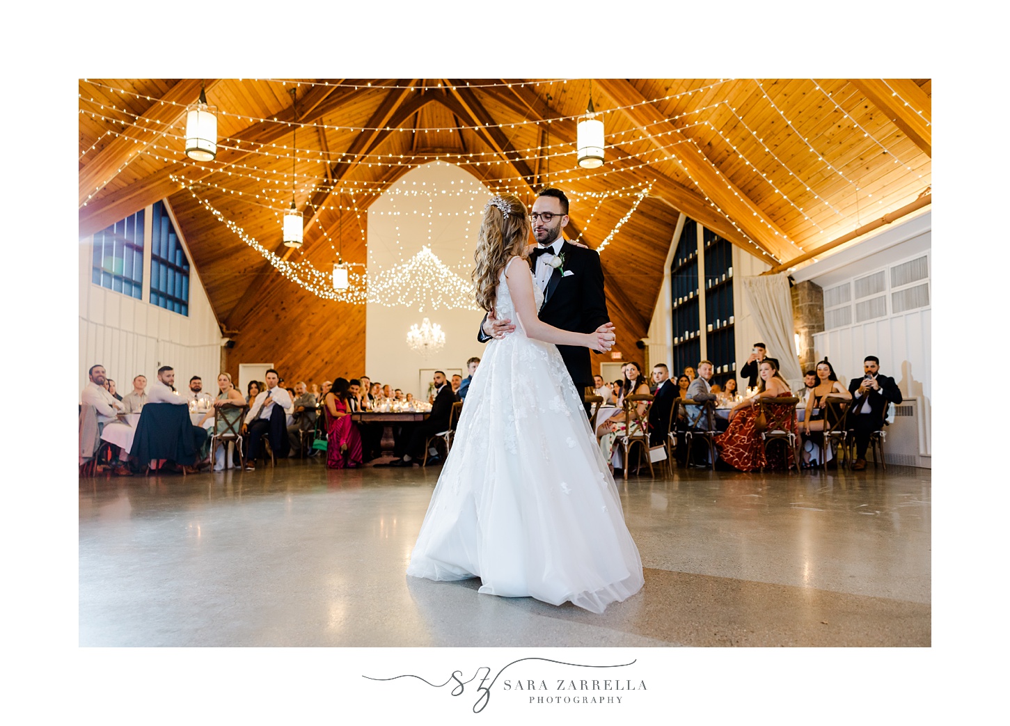 bride and groom dance together during South Kingstown RI wedding reception