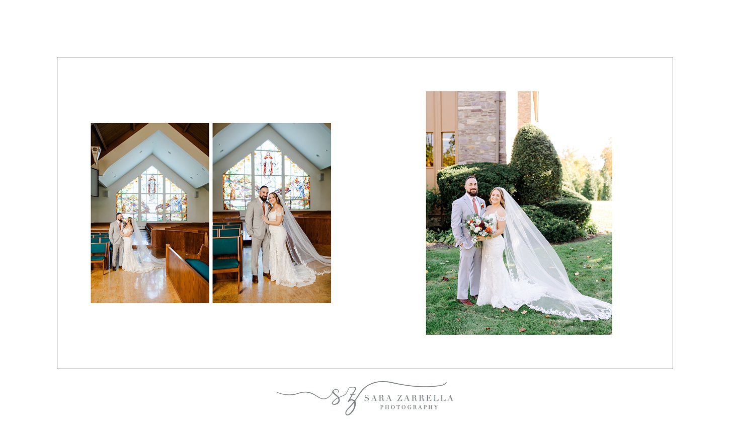 storybook album for wedding at Shepard's Run designed by RI wedding photographer Sara Zarrella Photography