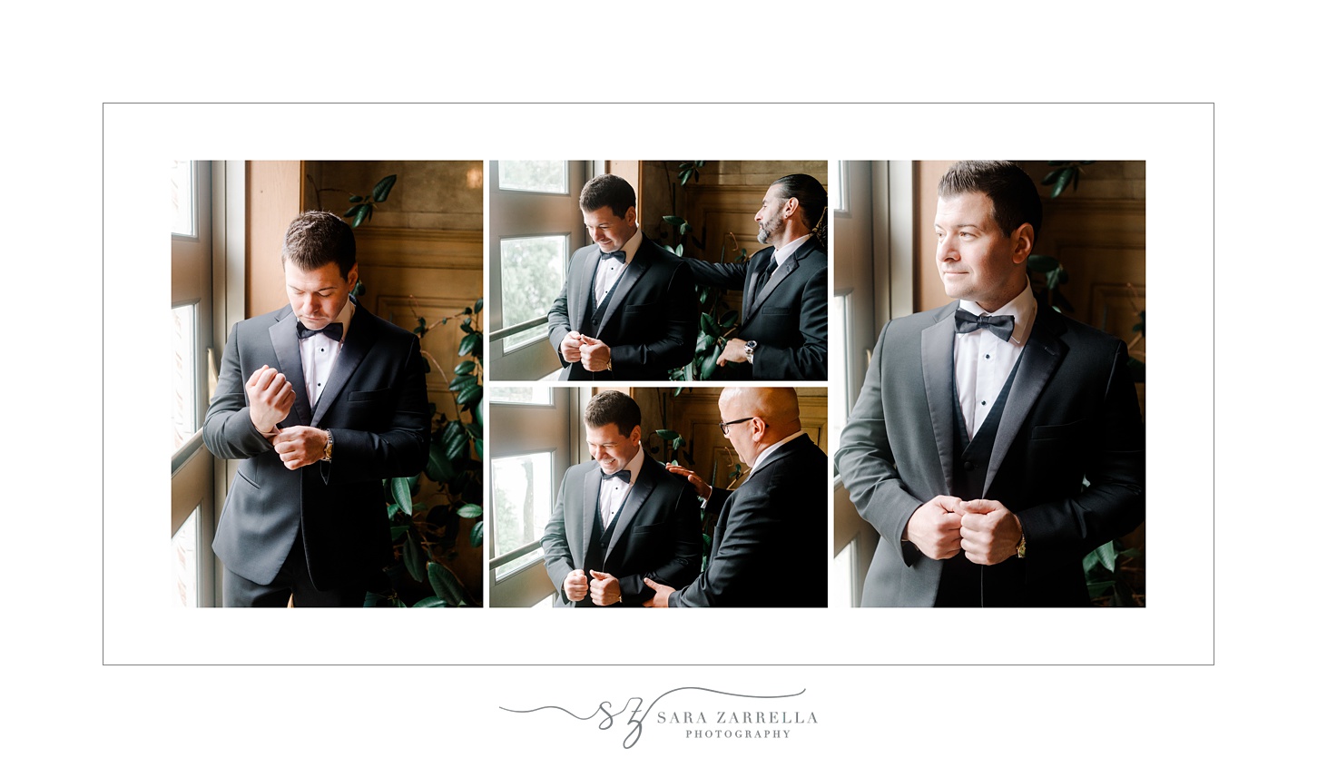 storybook wedding album for wedding at the Graduate Providence designed by RI wedding photographer Sara Zarrella Photography