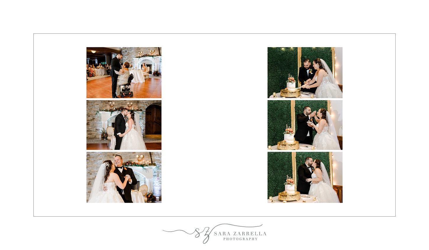wedding storybook album for The Starting Gate vow renewal designed by New England wedding photographer Sara Zarrella Photography