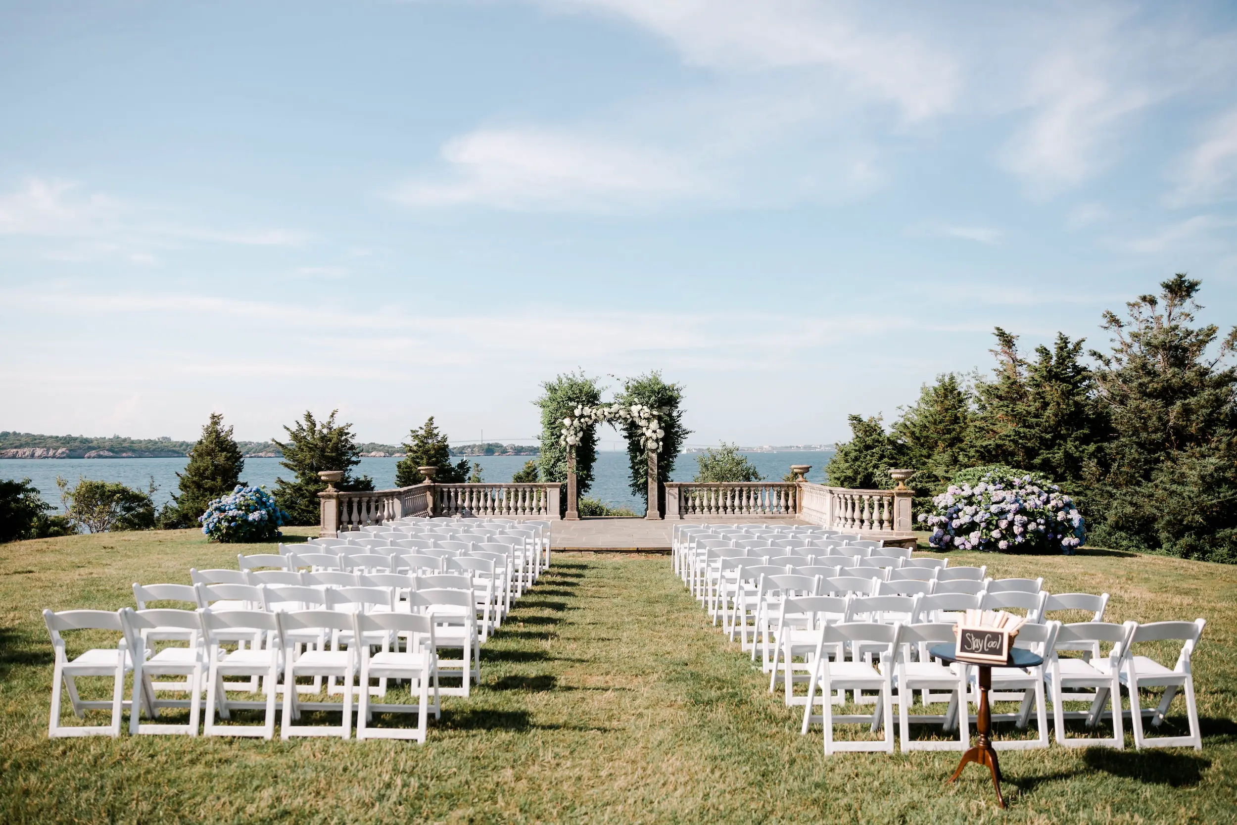 Wedding Ceremony on the Lawn of Castle Hill Newport RI