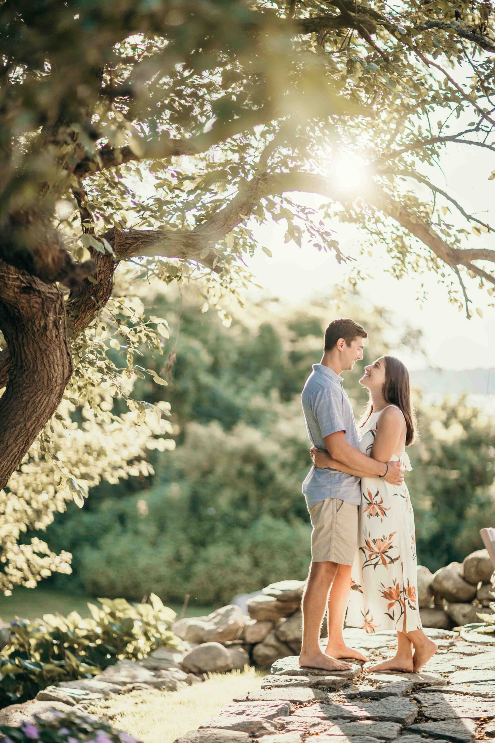 Sunset Engagement Photos in Newport