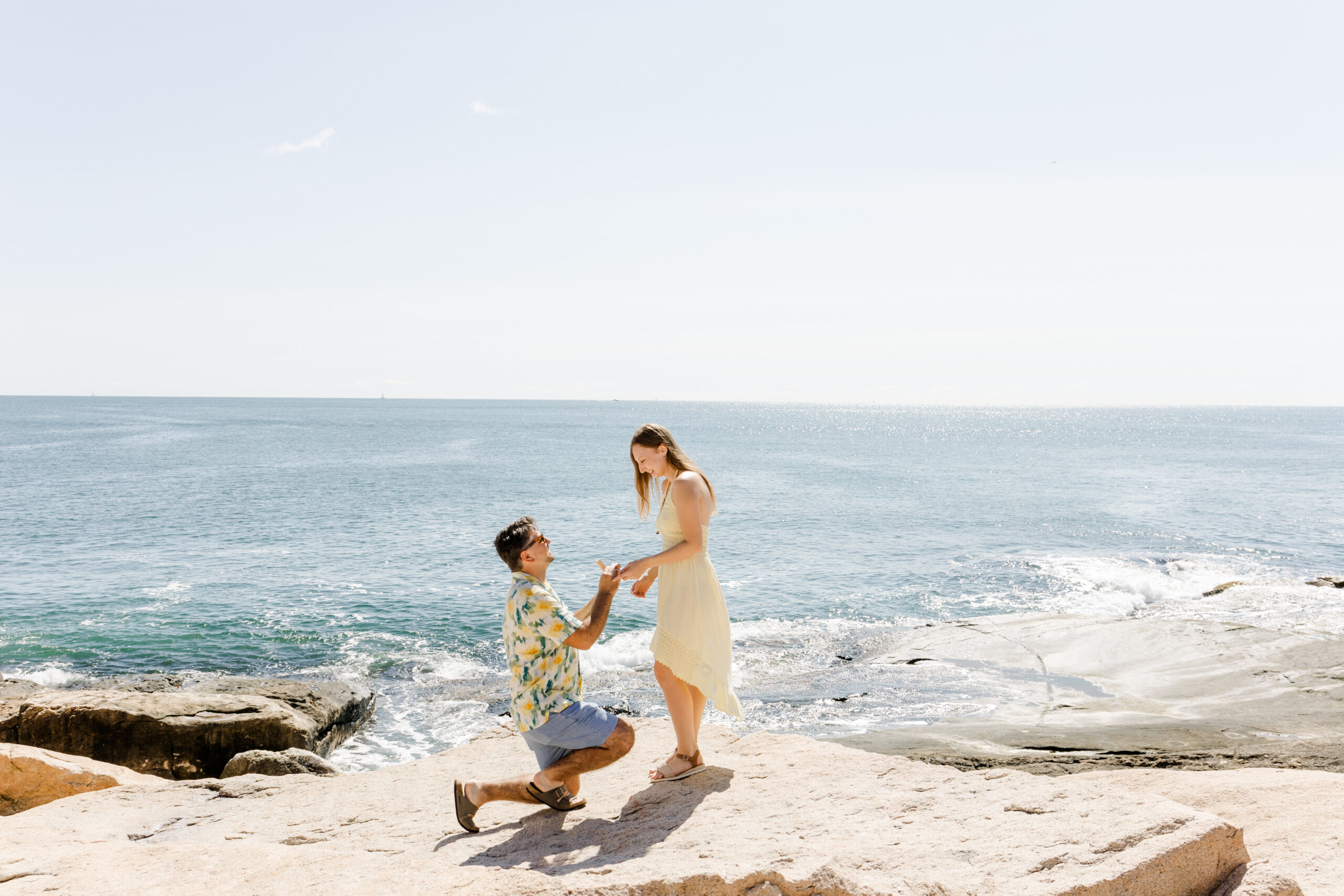 Man Proposing to Girlfriend at Forty Steps Newport